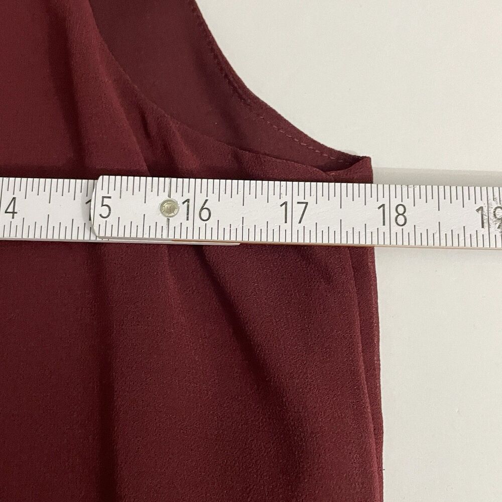White House Black Market Deep Red Sleeveless Dressy Tank XS Office Chic - Picture 4 of 8